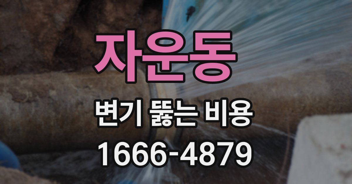 자운동 변기 뚫는 비용
