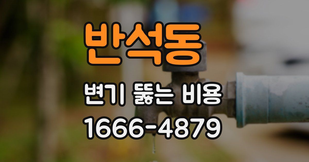 반석동 변기 뚫는 비용