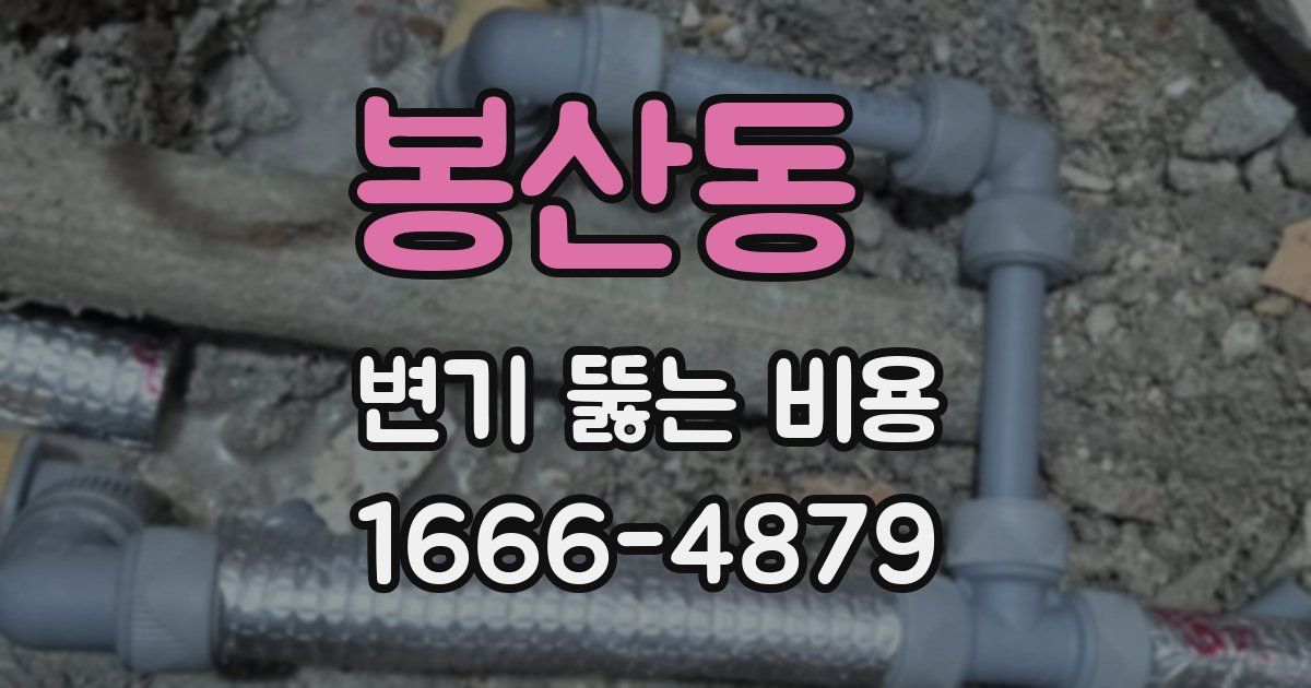 봉산동 변기 뚫는 비용