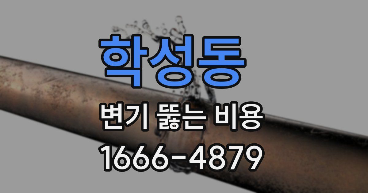 학성동 변기 뚫는 비용