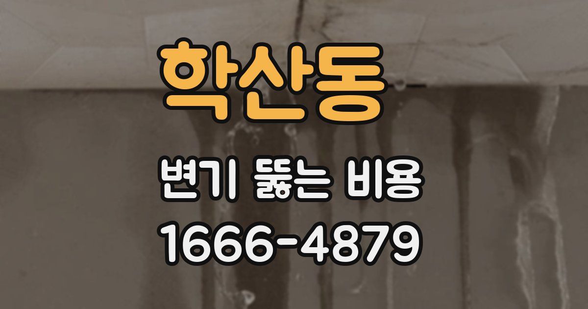 학산동 변기 뚫는 비용