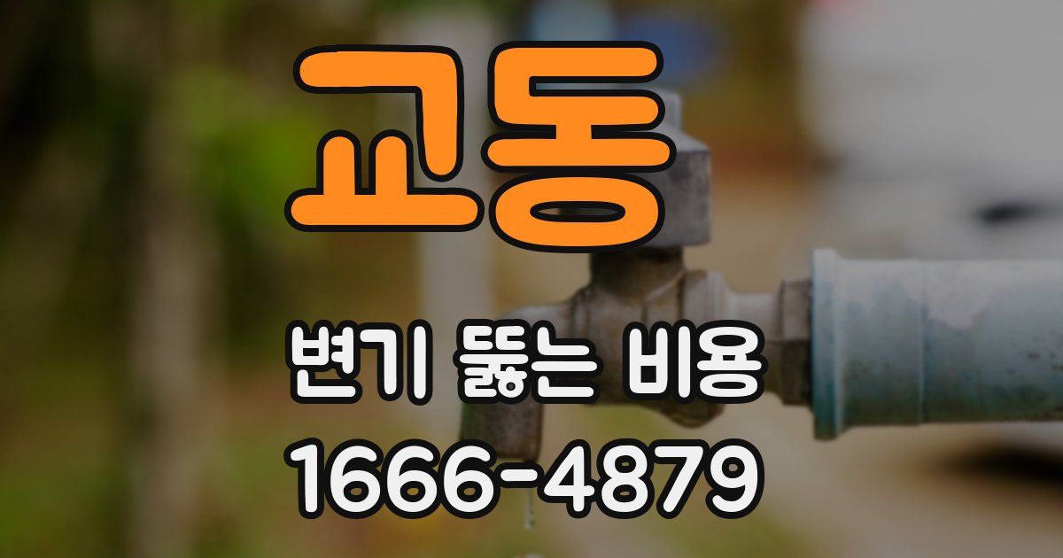 교동 변기 뚫는 비용