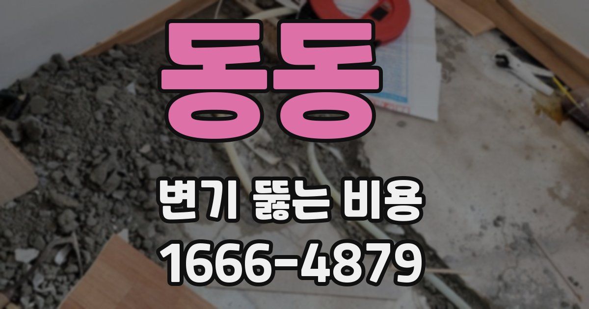 동동 변기 뚫는 비용
