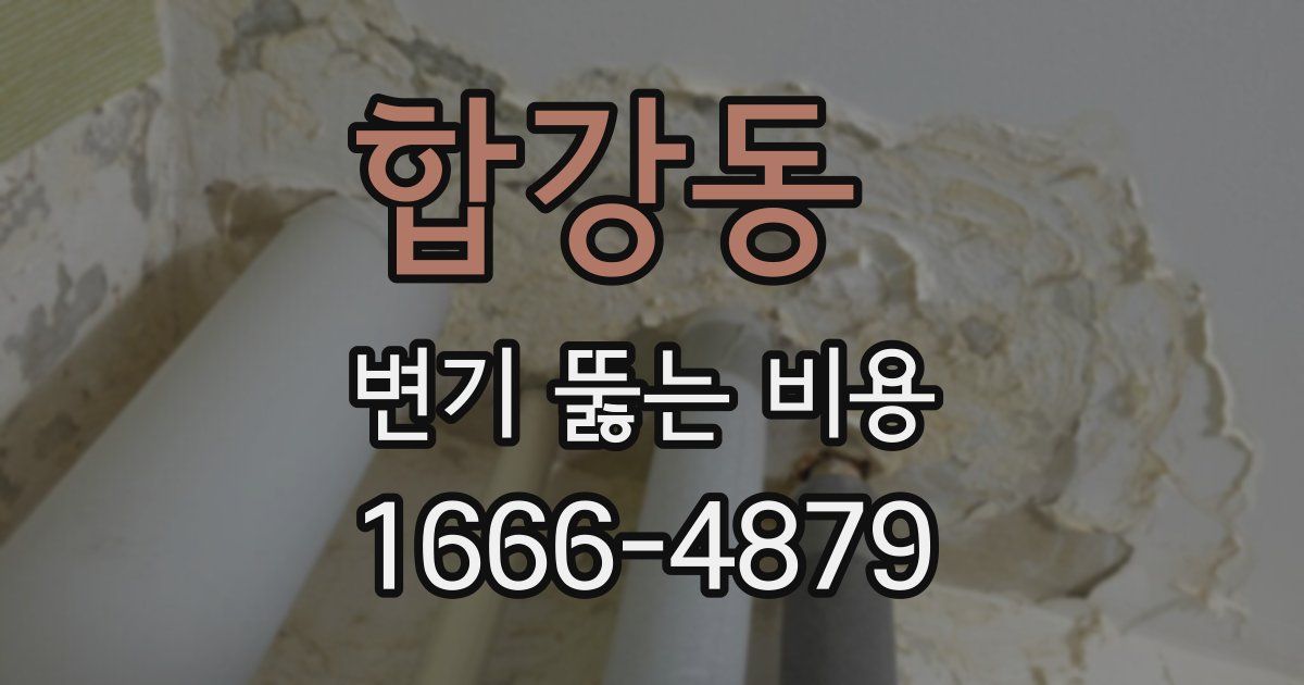 합강동 변기 뚫는 비용