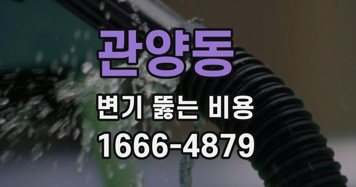 관양동 변기 뚫는 비용
