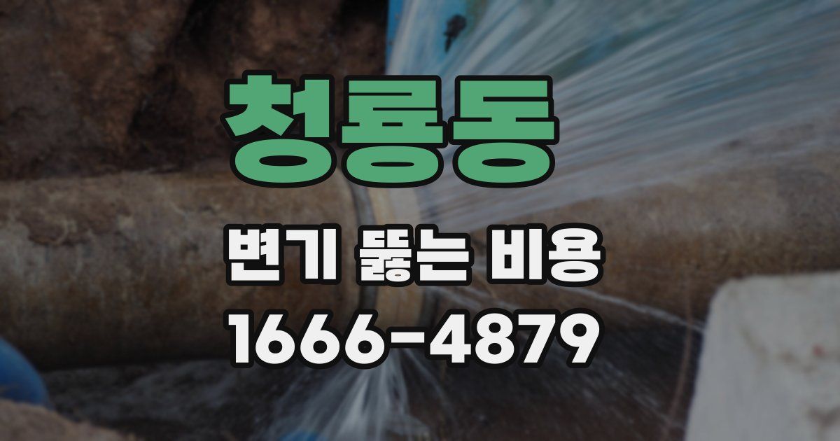 청룡동 변기 뚫는 비용