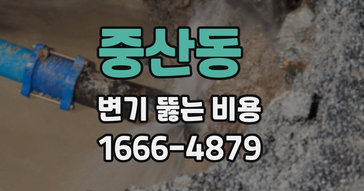 중산동 변기 뚫는 비용
