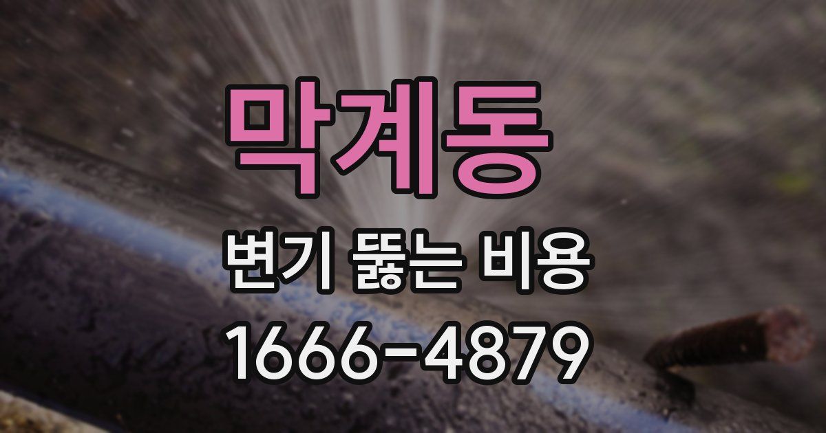 막계동 변기 뚫는 비용