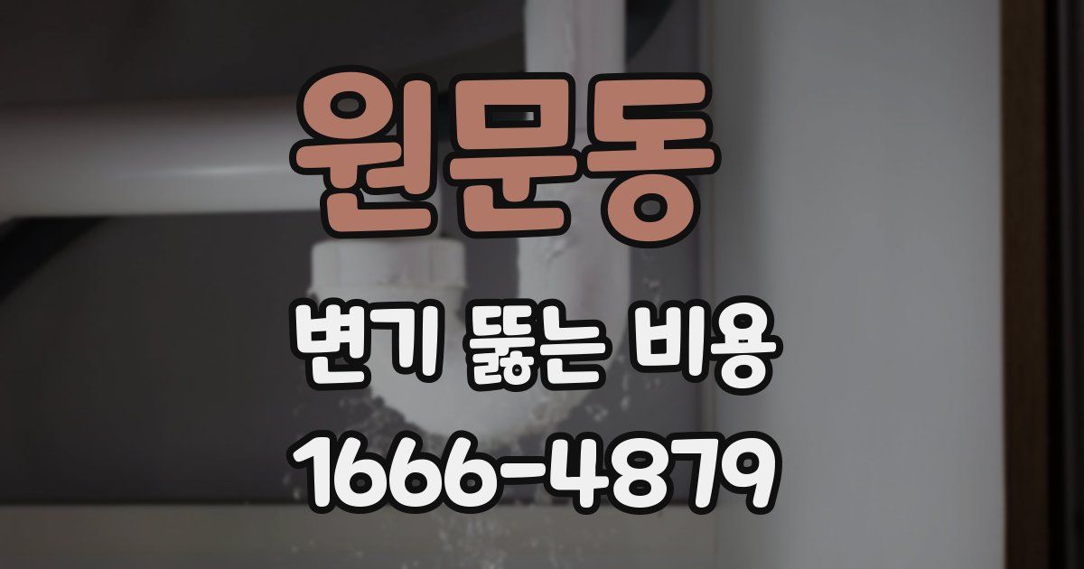 원문동 변기 뚫는 비용
