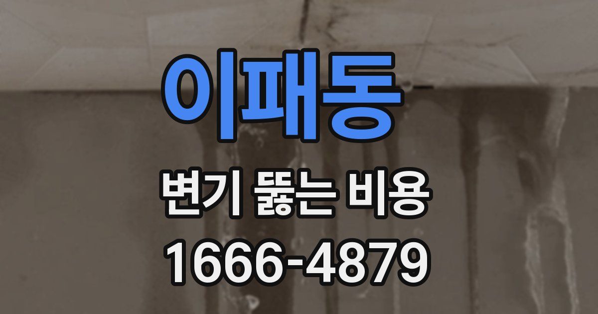 이패동 변기 뚫는 비용