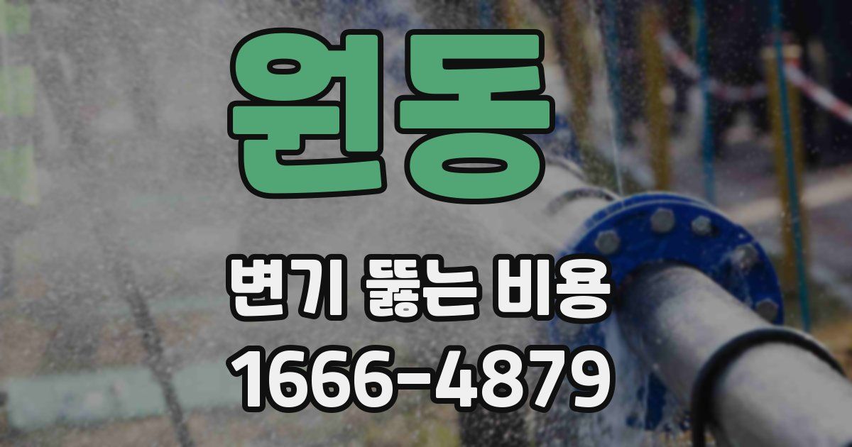 원동 변기 뚫는 비용