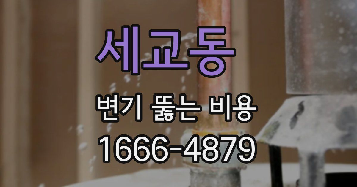 세교동 변기 뚫는 비용