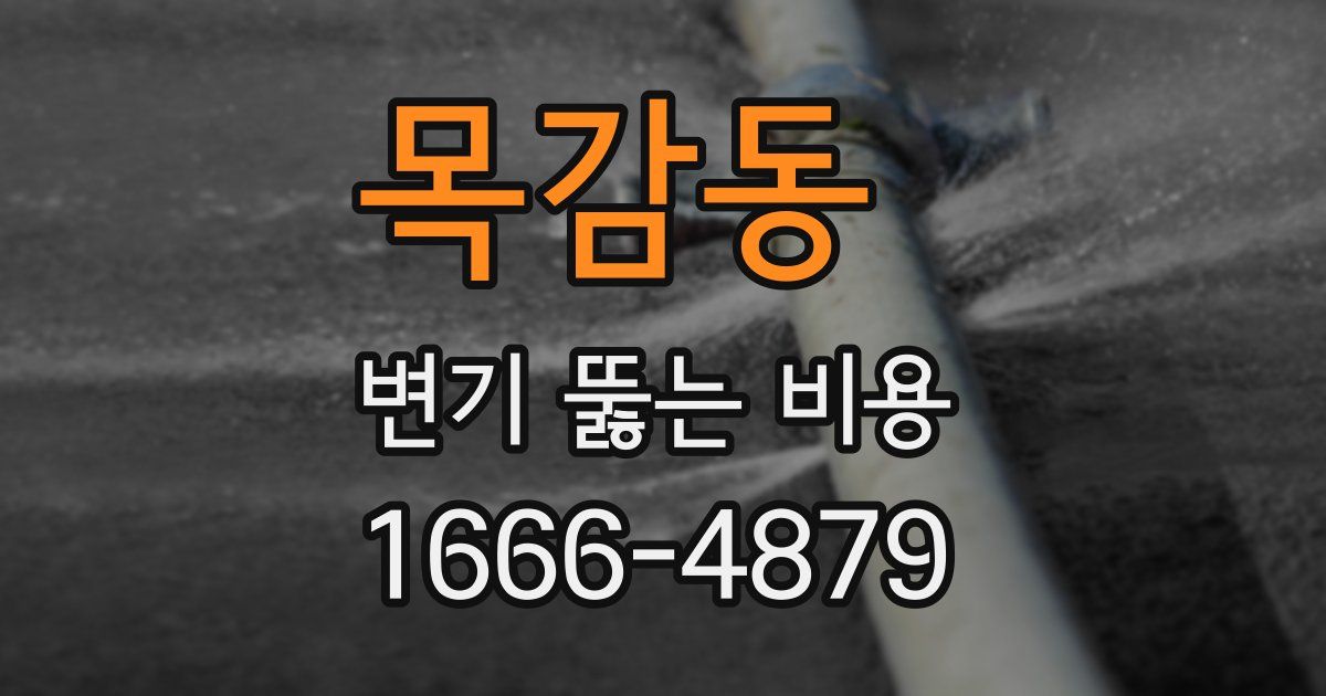 목감동 변기 뚫는 비용
