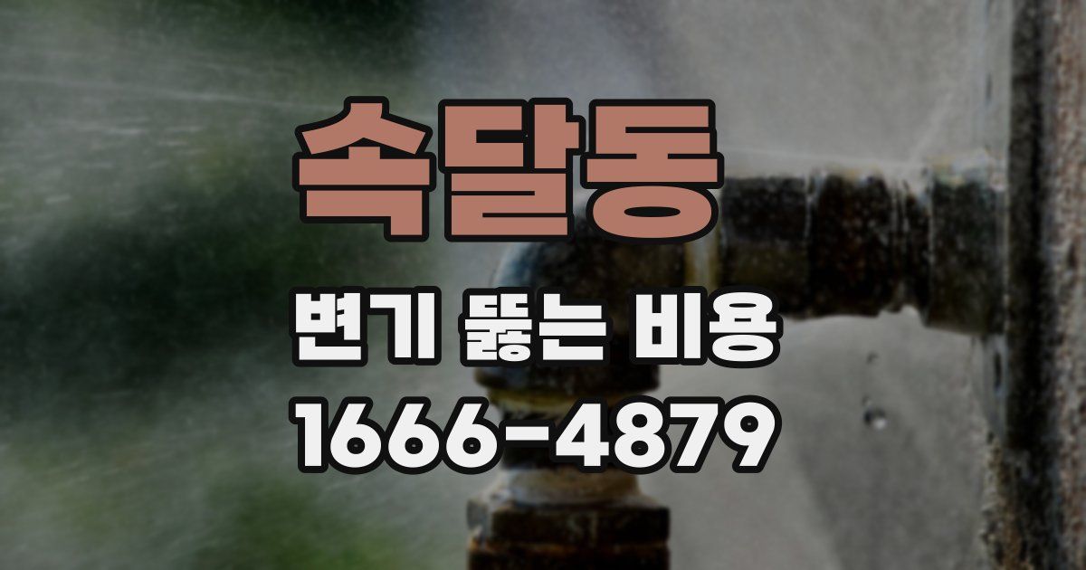 속달동 변기 뚫는 비용