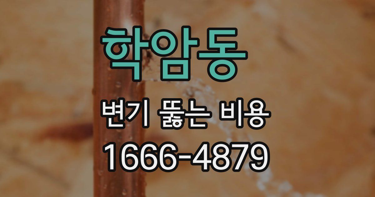 학암동 변기 뚫는 비용