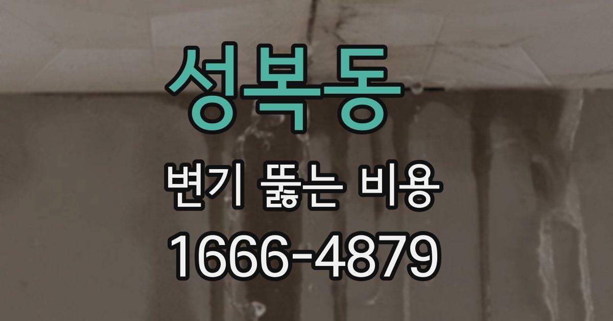 성복동 변기 뚫는 비용