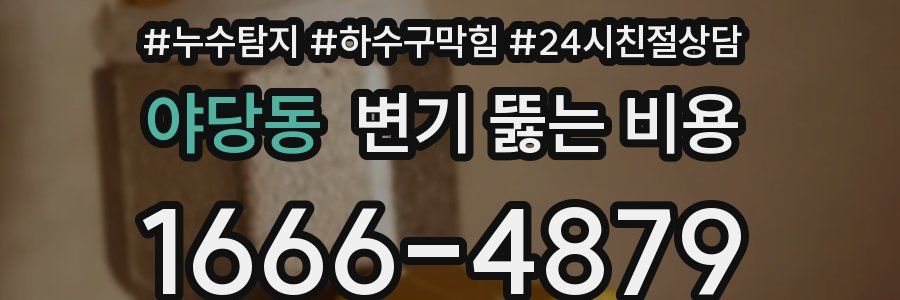 야당동 변기 뚫는 비용