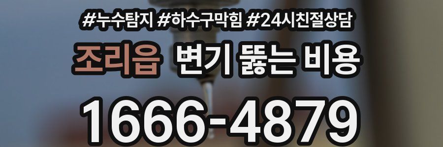 조리읍 변기 뚫는 비용