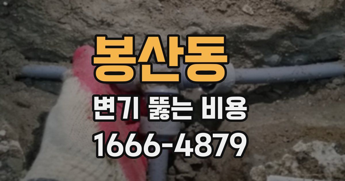 봉산동 변기 뚫는 비용