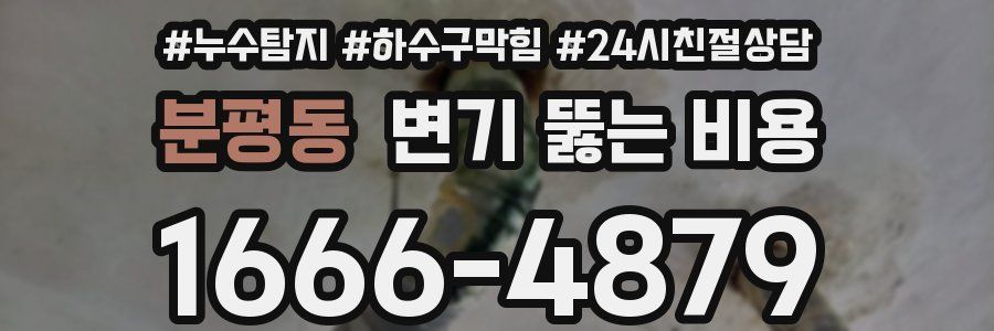 분평동 변기 뚫는 비용