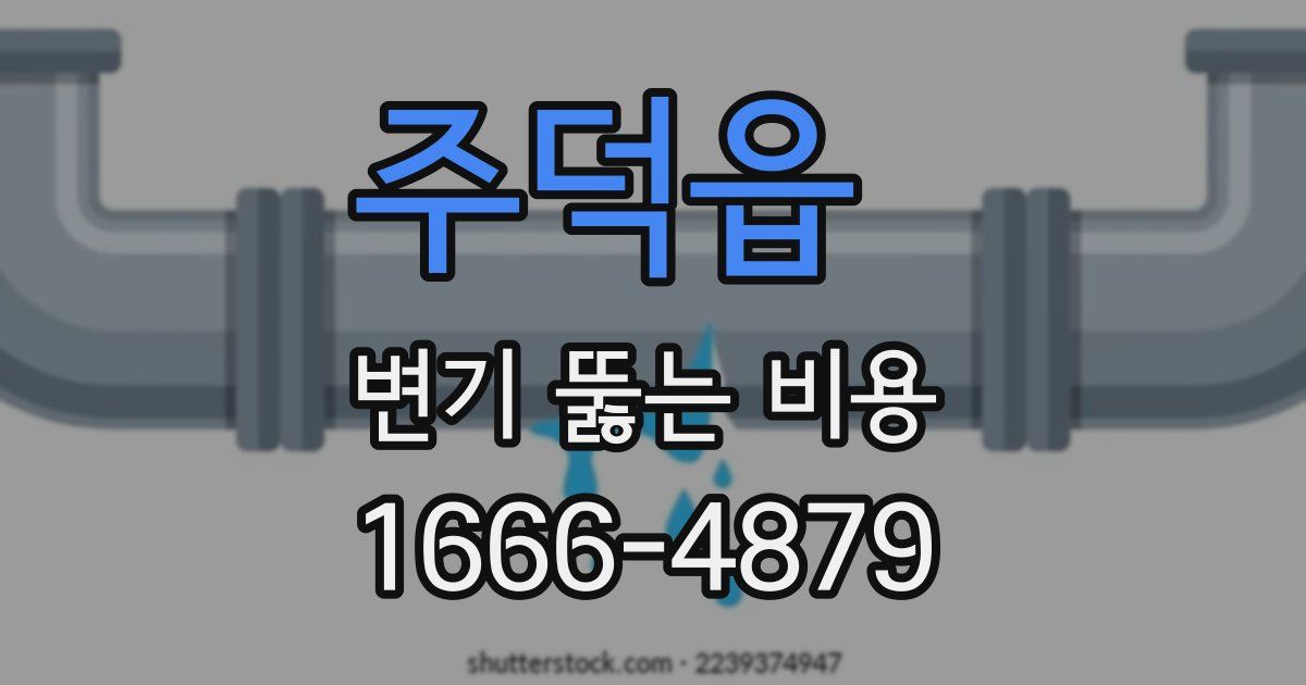 주덕읍 변기 뚫는 비용