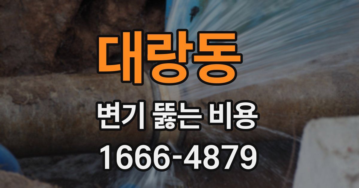 대랑동 변기 뚫는 비용