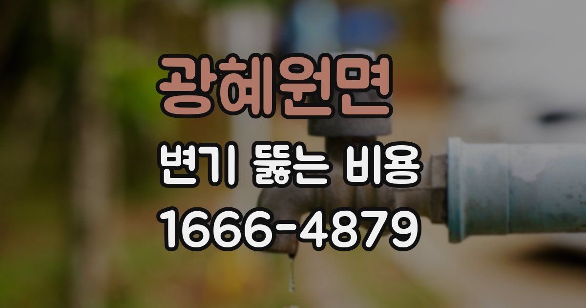 광혜원면 변기 뚫는 비용