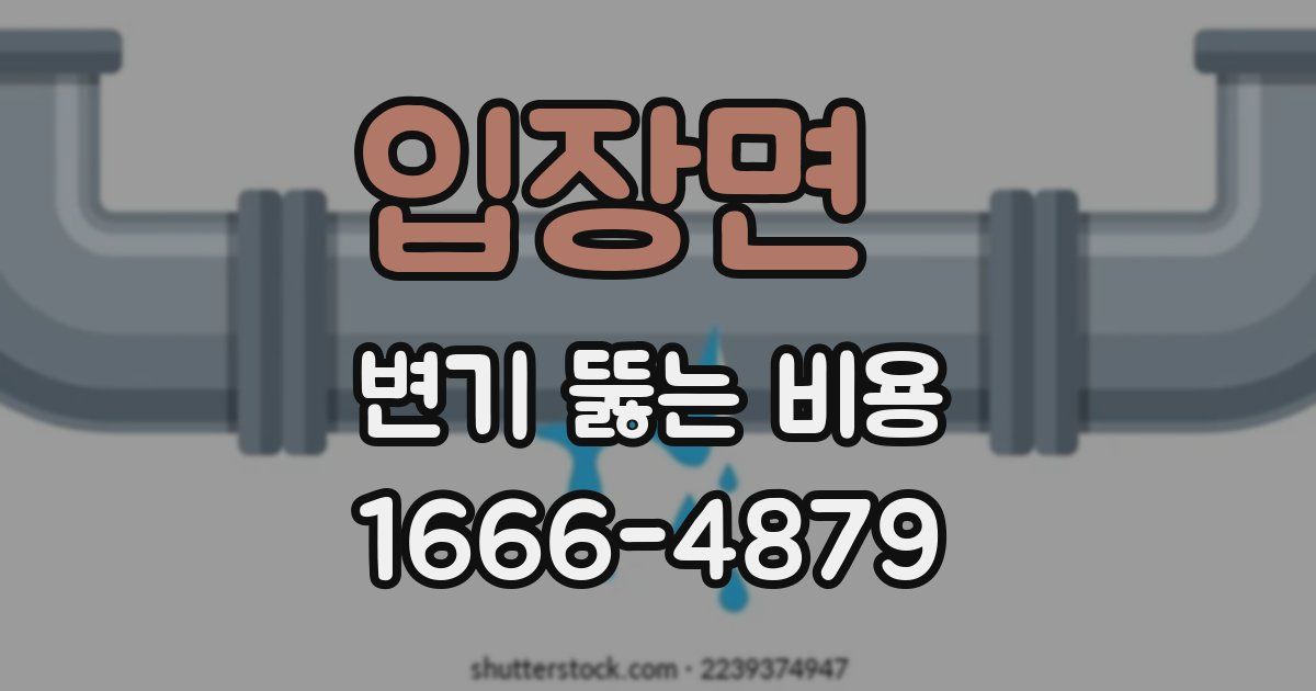 입장면 변기 뚫는 비용