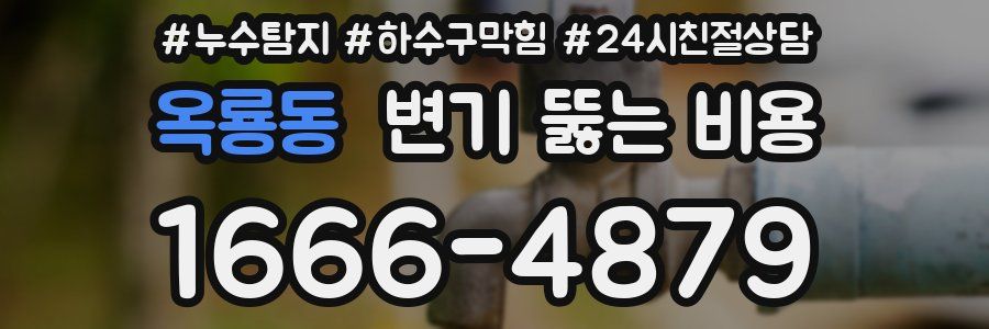 옥룡동 변기 뚫는 비용