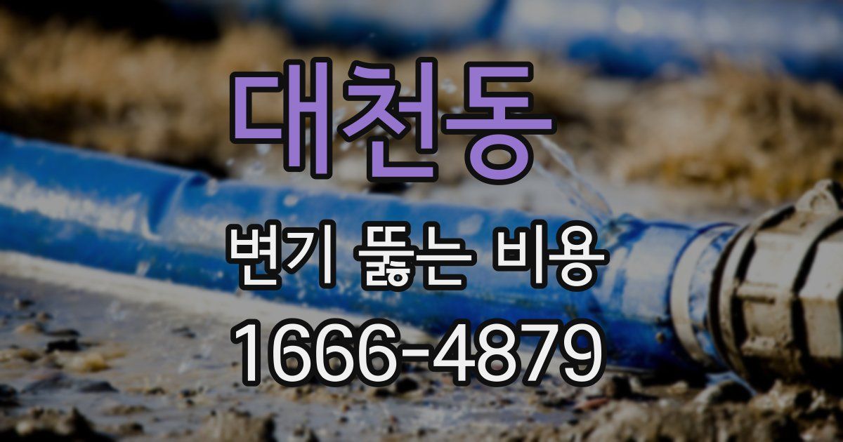 대천동 변기 뚫는 비용