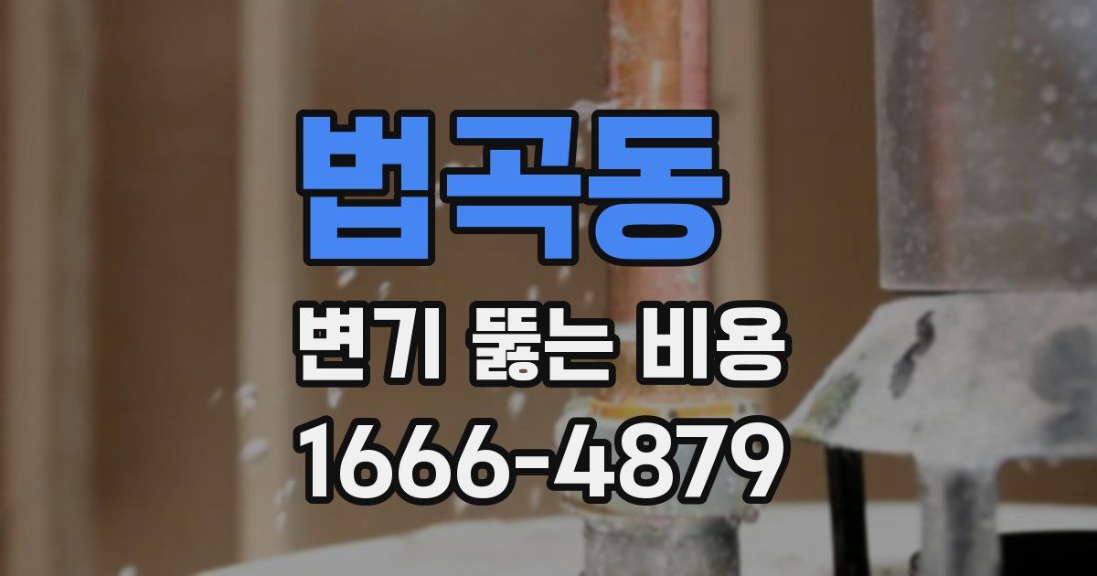 법곡동 변기 뚫는 비용