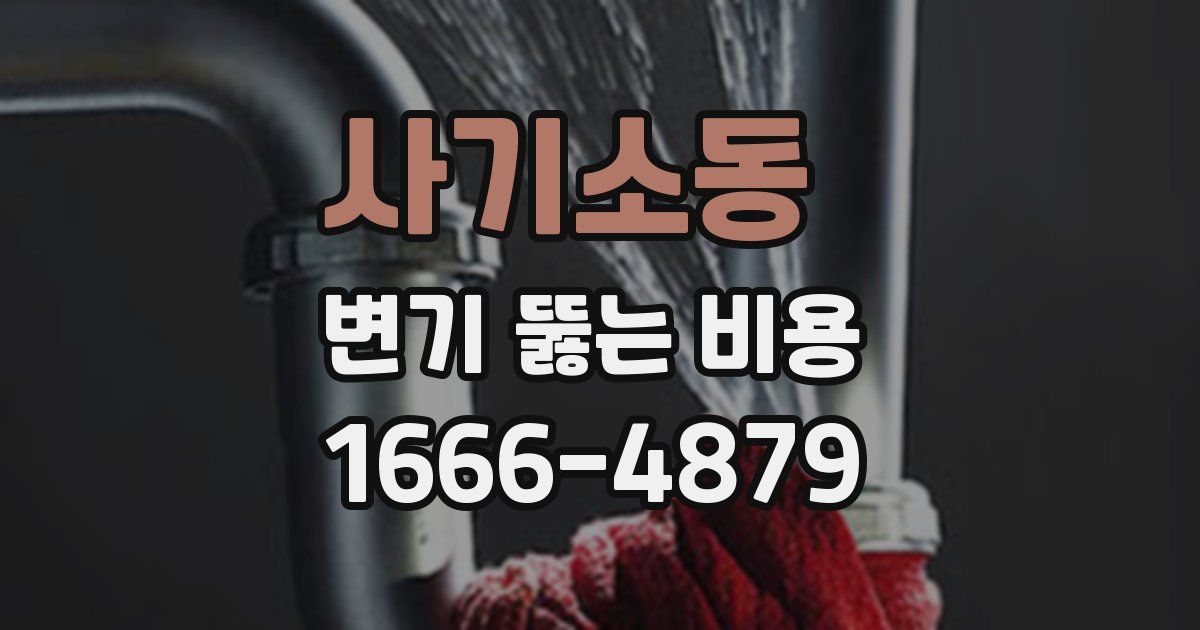 사기소동 변기 뚫는 비용