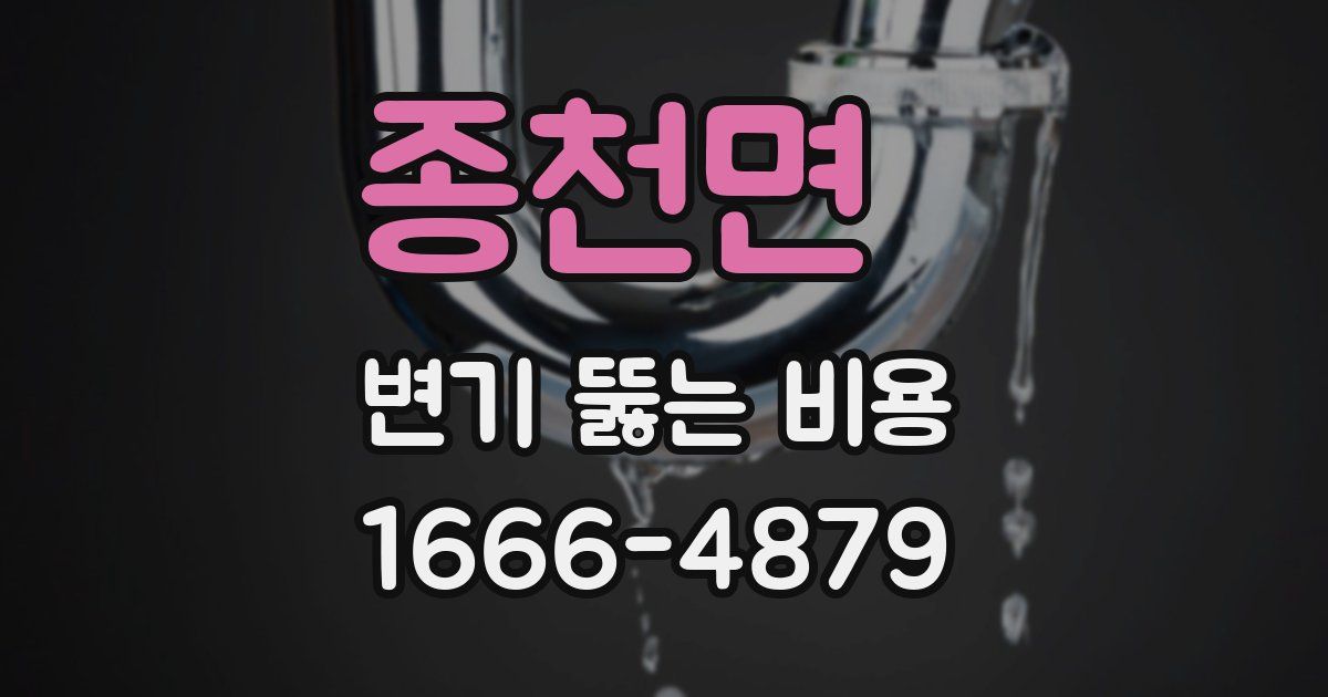 종천면 변기 뚫는 비용