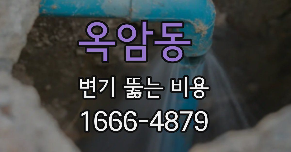 옥암동 변기 뚫는 비용