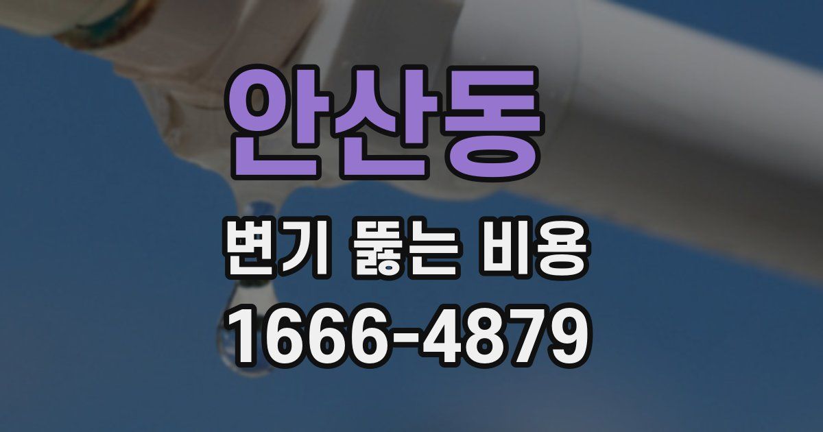 안산동 변기 뚫는 비용