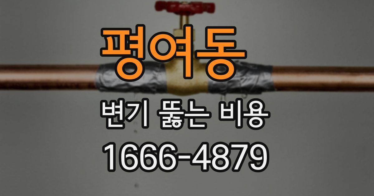 평여동 변기 뚫는 비용