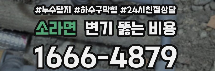 소라면 변기 뚫는 비용