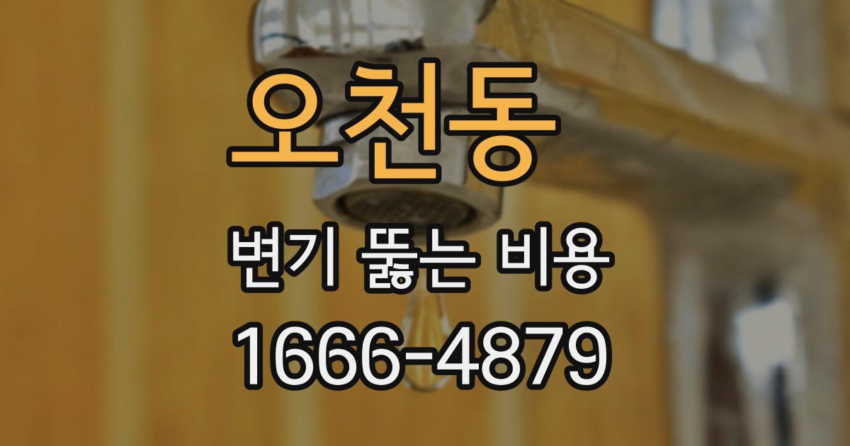 오천동 변기 뚫는 비용