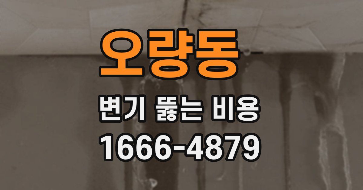 오량동 변기 뚫는 비용