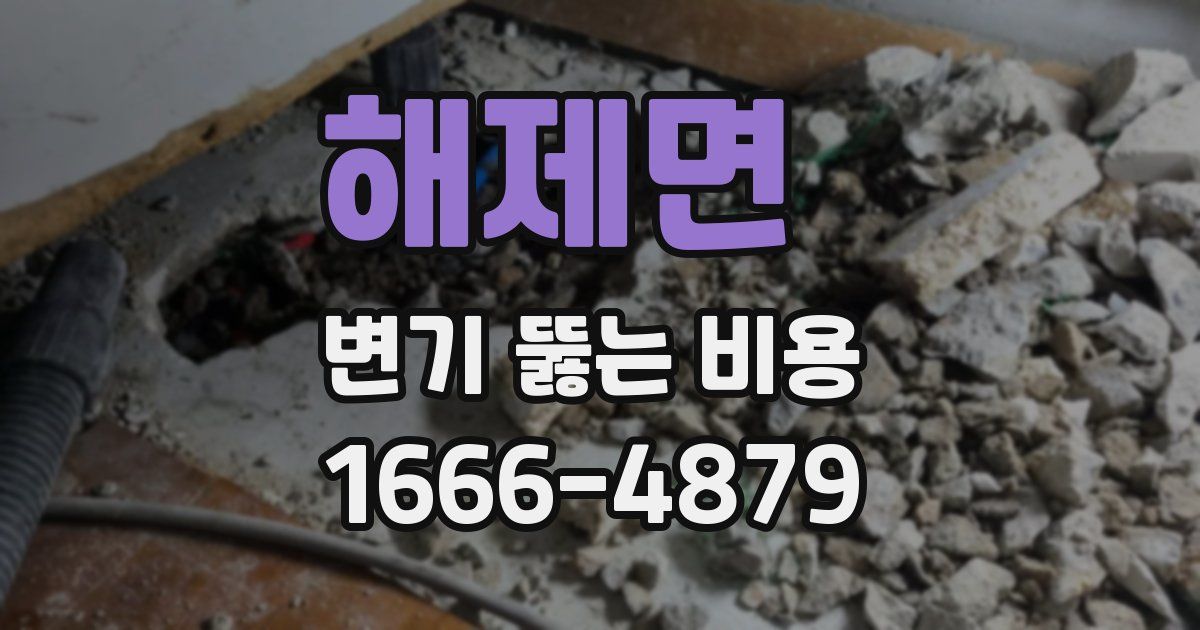 해제면 변기 뚫는 비용