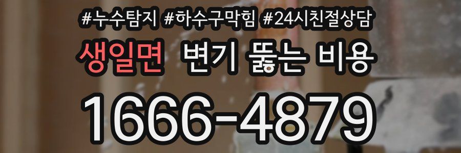생일면 변기 뚫는 비용
