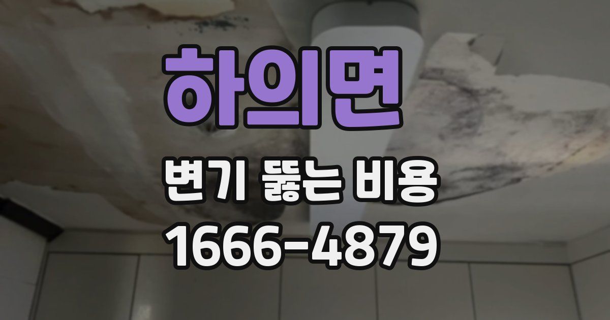 하의면 변기 뚫는 비용