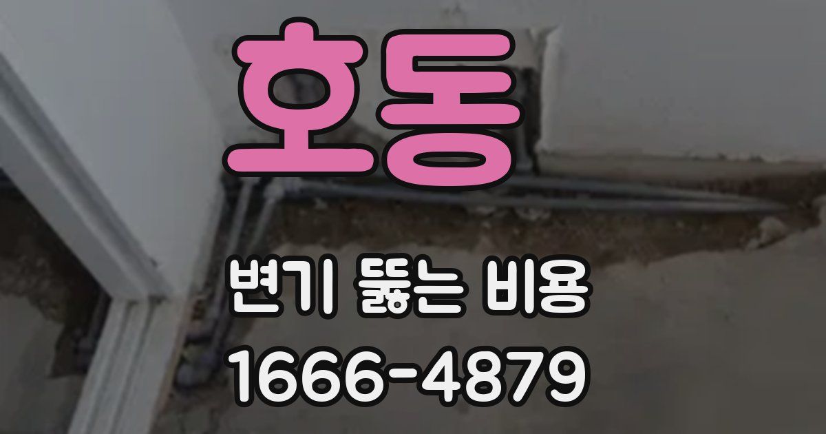 호동 변기 뚫는 비용