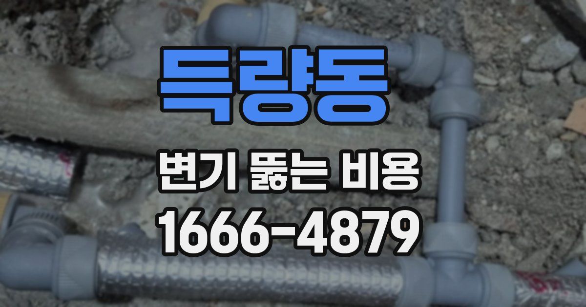 득량동 변기 뚫는 비용