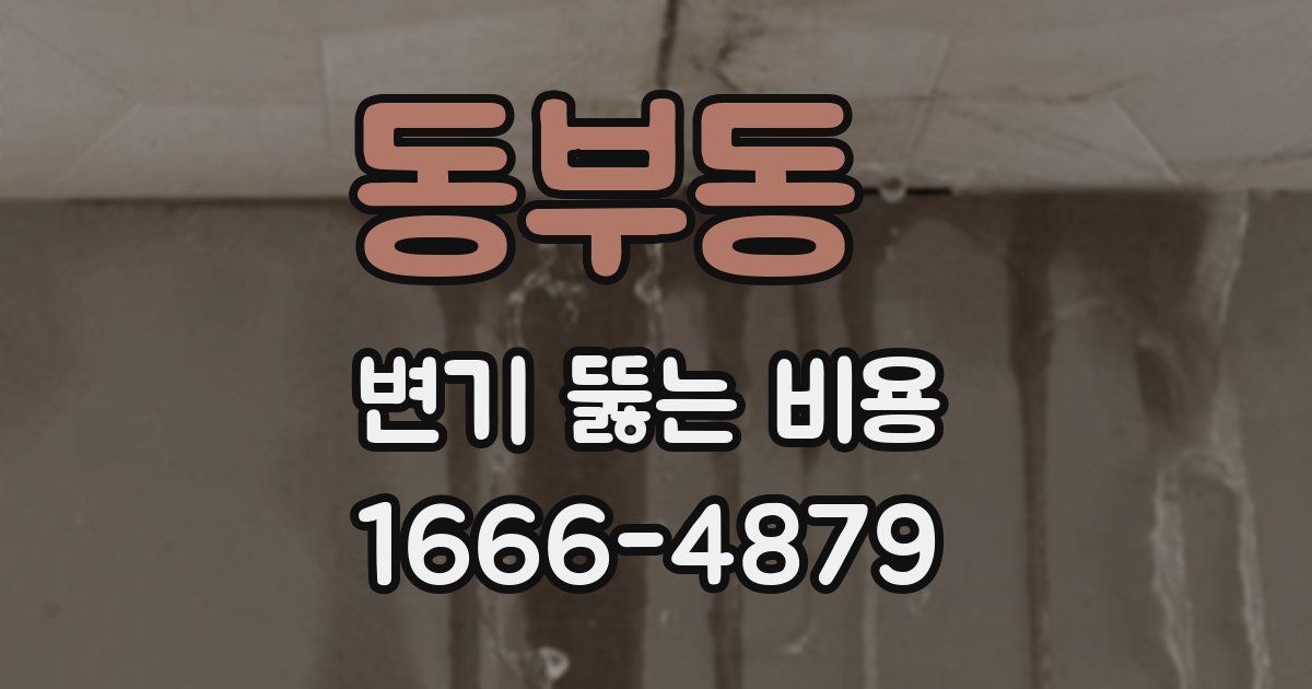 동부동 변기 뚫는 비용
