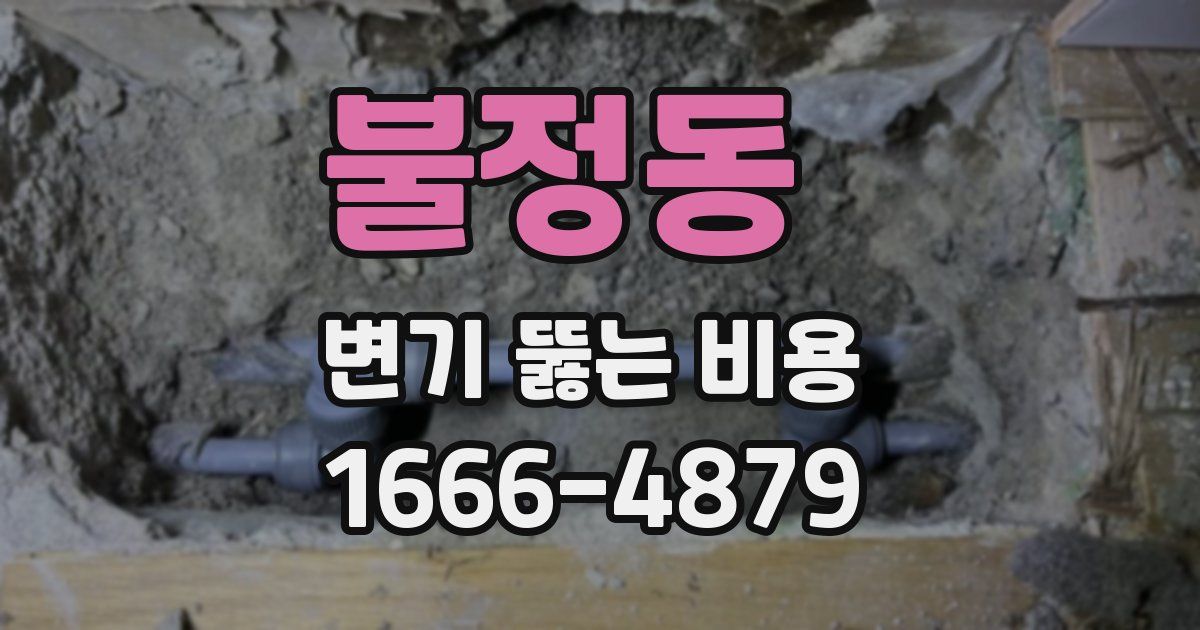 불정동 변기 뚫는 비용