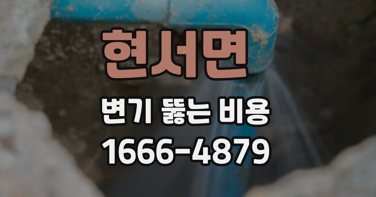 현서면 변기 뚫는 비용