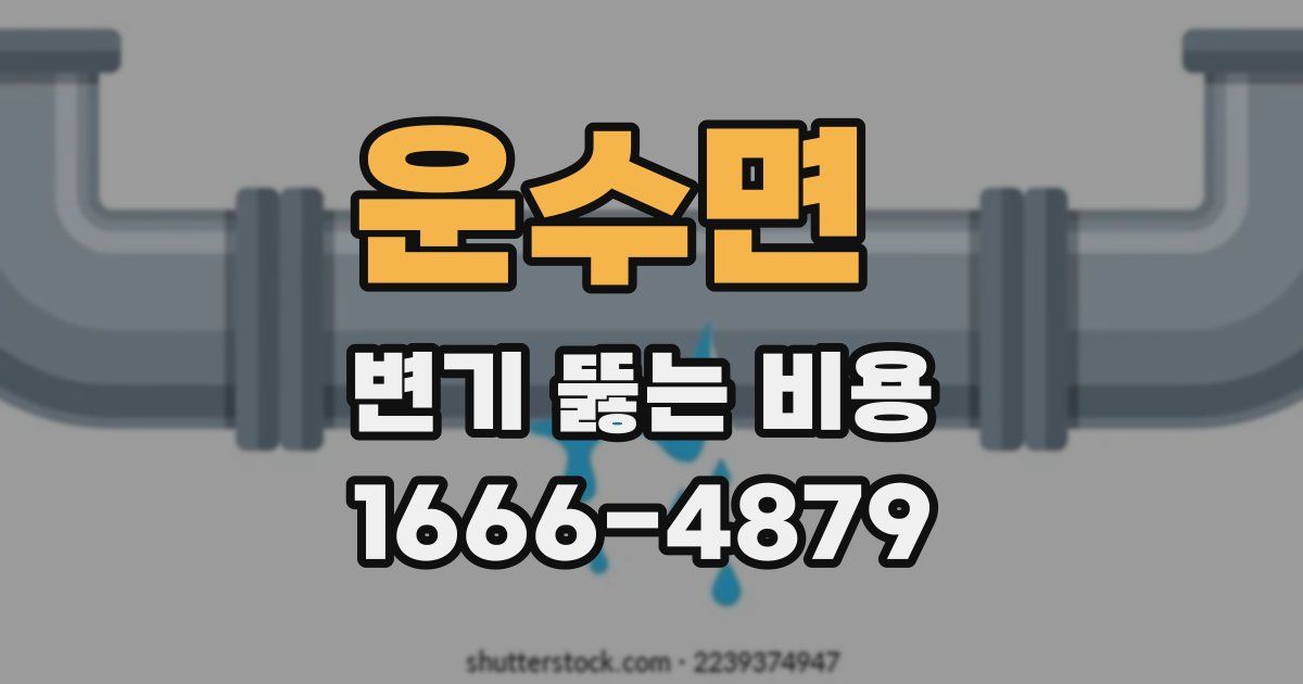 운수면 변기 뚫는 비용