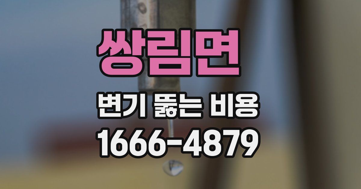 쌍림면 변기 뚫는 비용