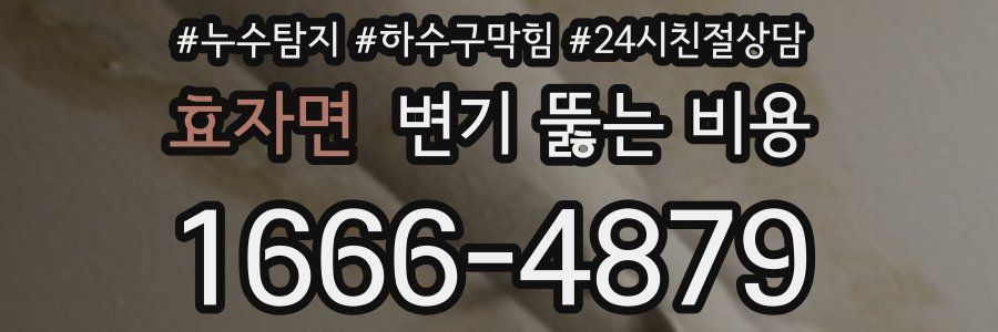 효자면 변기 뚫는 비용